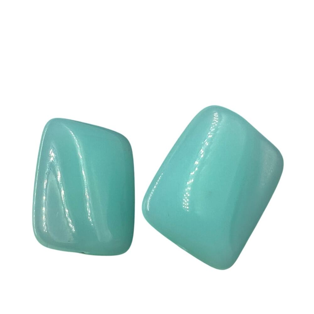 Vintage Clip On Earrings Rectangle Chunky 1980's Style‎ Retro Costume Jewelry